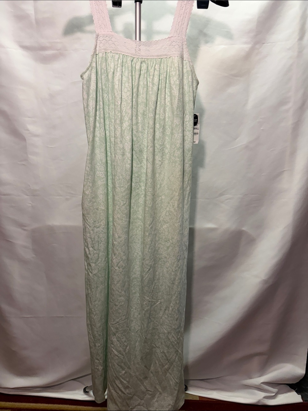 Charter Club Pale Mint Lace-Trim Long Nightgown